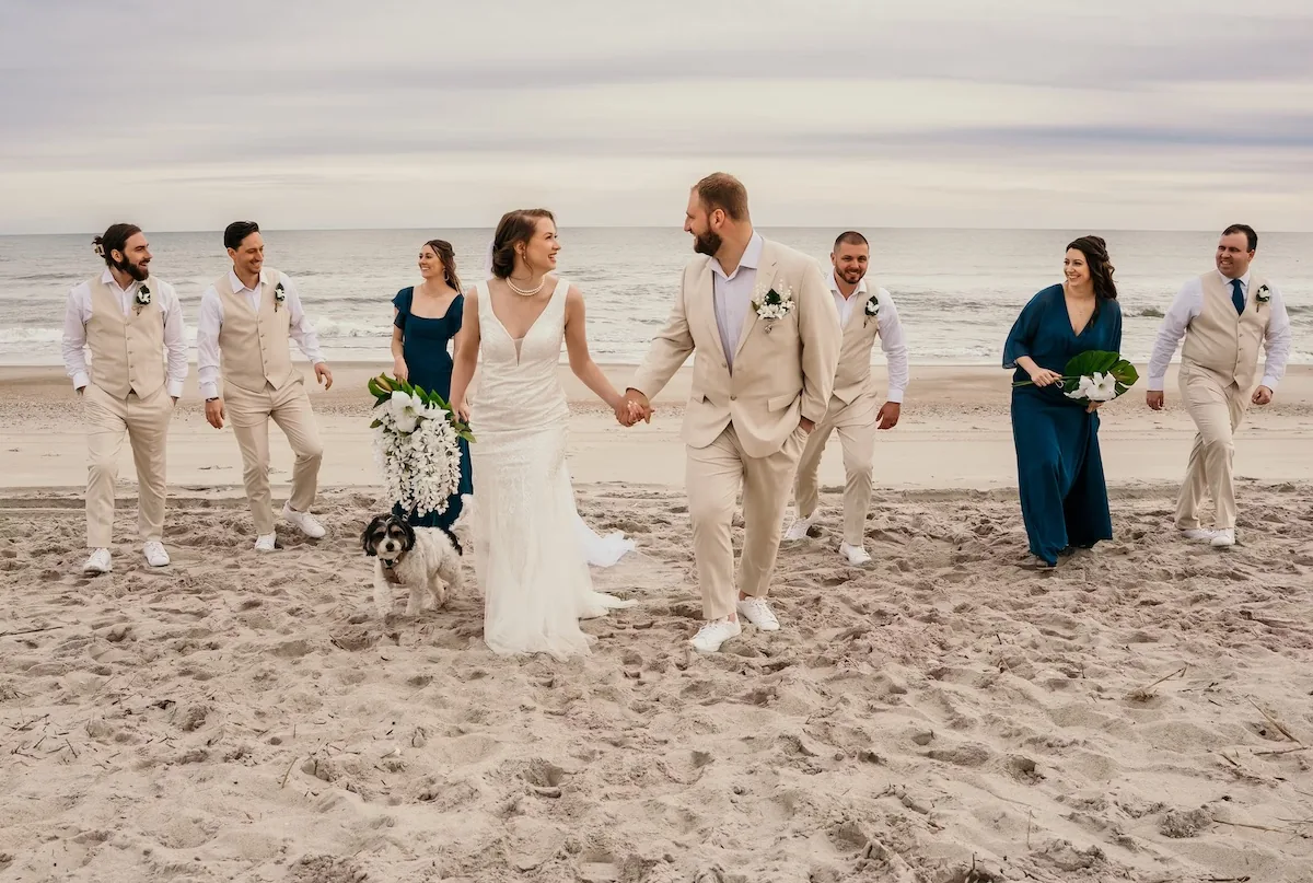 Unplugged wedding ceremony with engaged guests
